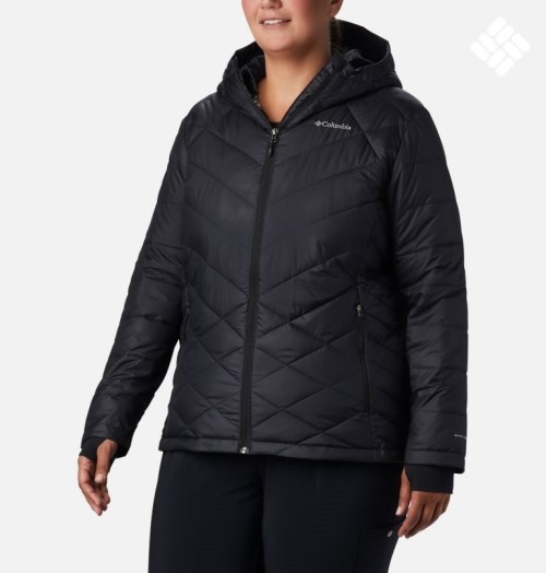 Women's Columbia Heavenly Hooded Jackets Black | Plus Size CA-H1034